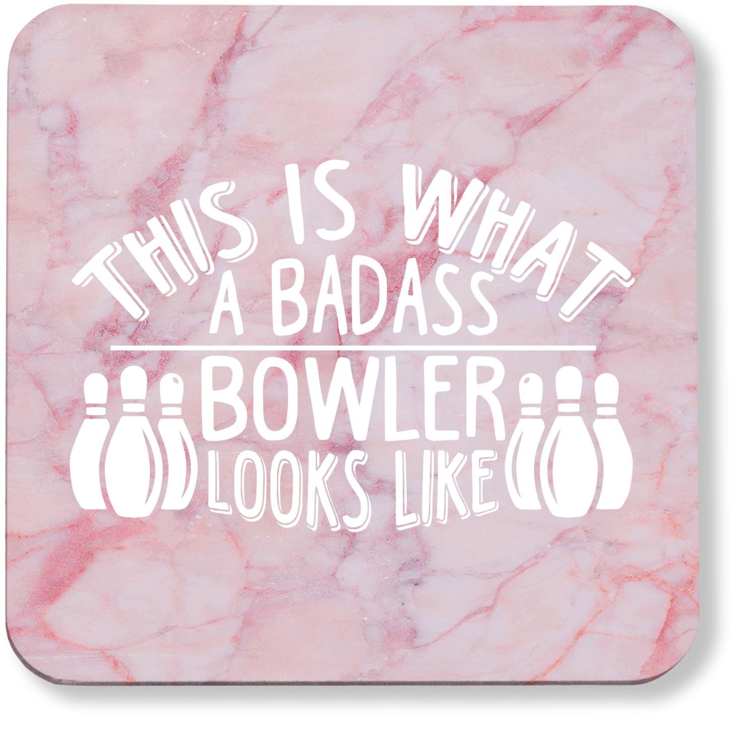 Hippowarehouse This Is What A Badass Bowler Looks Like printed coaster gloss finish durable backing 9cm x 9cm