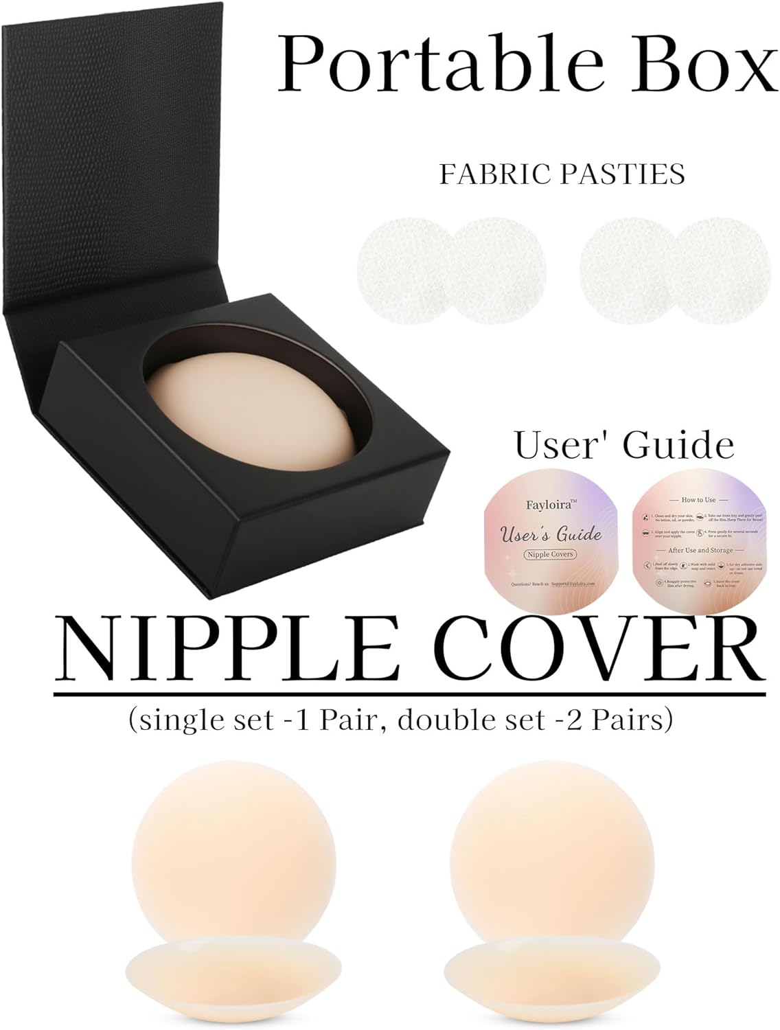 Nipple Covers for Women- Reusable Adhesive Silicone Nipple Pasties-Invisible Sticky Breast Petals(2 Pairs) - Image 8