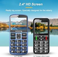 ukuu Nyugdíjas mobiltelefon nagy gombokkal kék, 2.4 hüvelykes színes kijelző, Dual SIM, vészhelyzeti gomb, 1000 mAh, töltőállomás 6