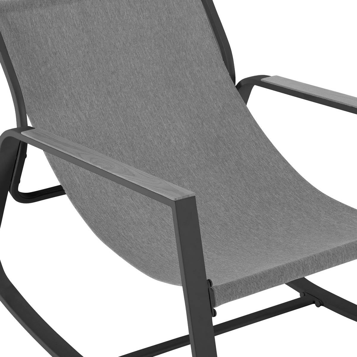 Hespéride - Fauteuil à Bascule Felinio Gris, 73 x 79,5 x 104 cm, Acier Anti Rouille, Résistant UV - pour Jardin, Terrasse, Rocking Chair