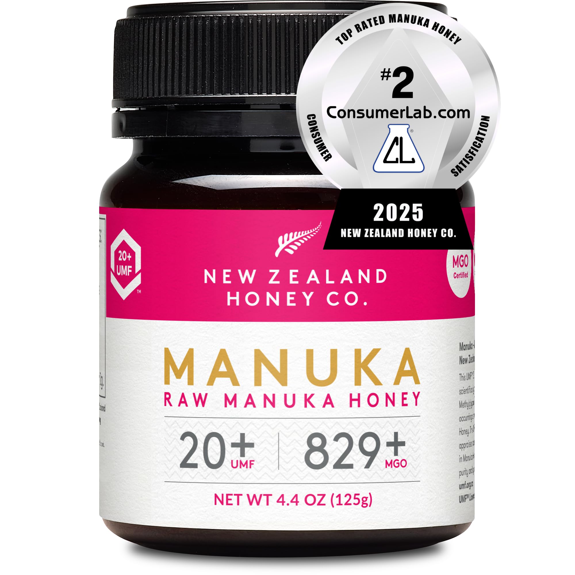 Raw Manuka Honey UMF 20+ / MGO 829+ | UMF Certified | 4.4oz | Medical Grade Raw Honey