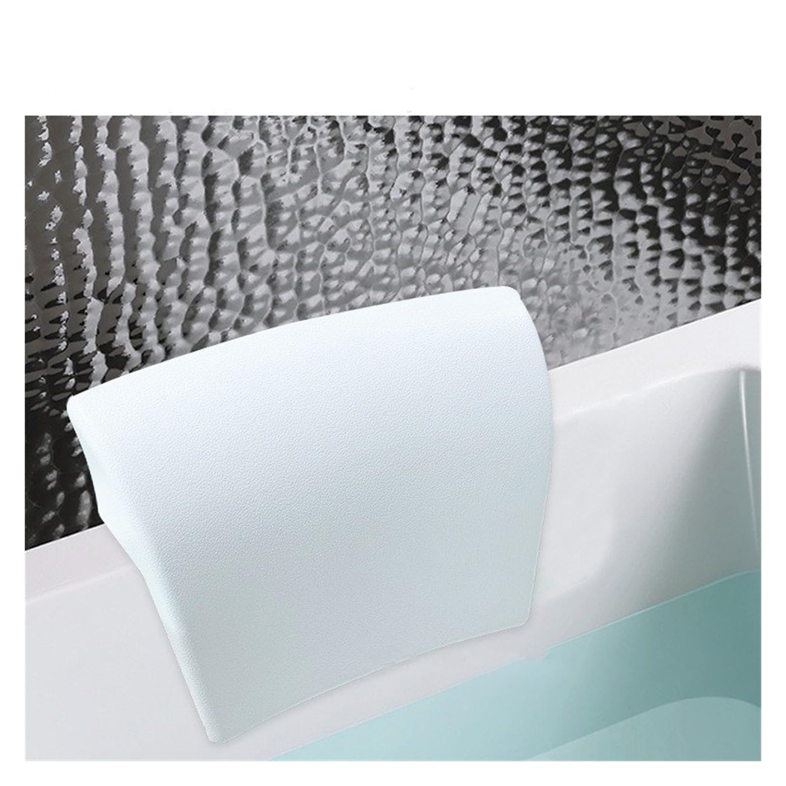 Reposacabezas De Almohada De Bañera Almohada De Baño Cuero Sintético Impermeable Gruesa Cómoda Elástica con Ventosa Grande Cuadrada Borde Recto