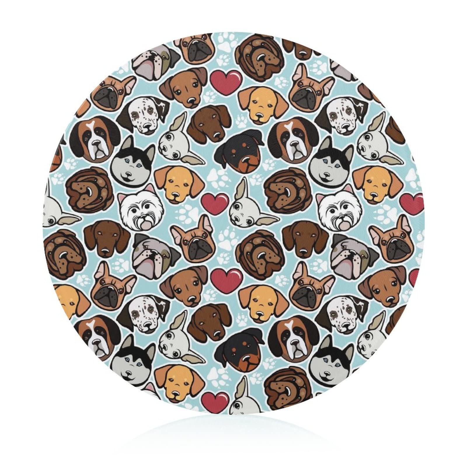 Planches de cuisine en verre trempé 20 cm antidérapantes chien