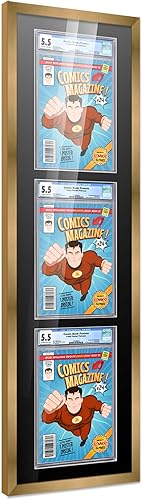 Miniatura 107 de Poster Palooza Marco de cómic con paspartú para 2 cómics CGC, CBCS o PGX Graded Comics – Marco de cómic negro para cómics de 8.125 x 13 pulgadas