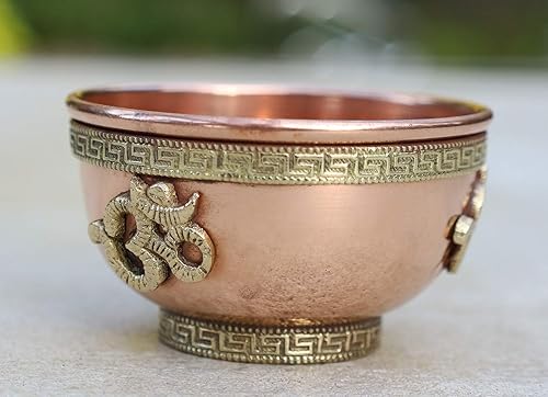 dharrmaobjects cobre que ofrece tazón quemador de incienso soporte, Cobre, OM, 3 pulgadas