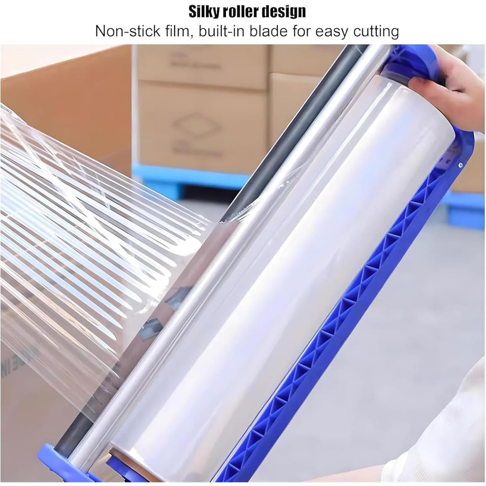 Machine d'emballage sous Film Étirable De 50 Cm, Distributeur De Film Étirable, Diamètre Intérieur du Tube : 76 mm, Lisse Et Anti-adhérent, avec Séparateur Intégré, pour L'emballage Express