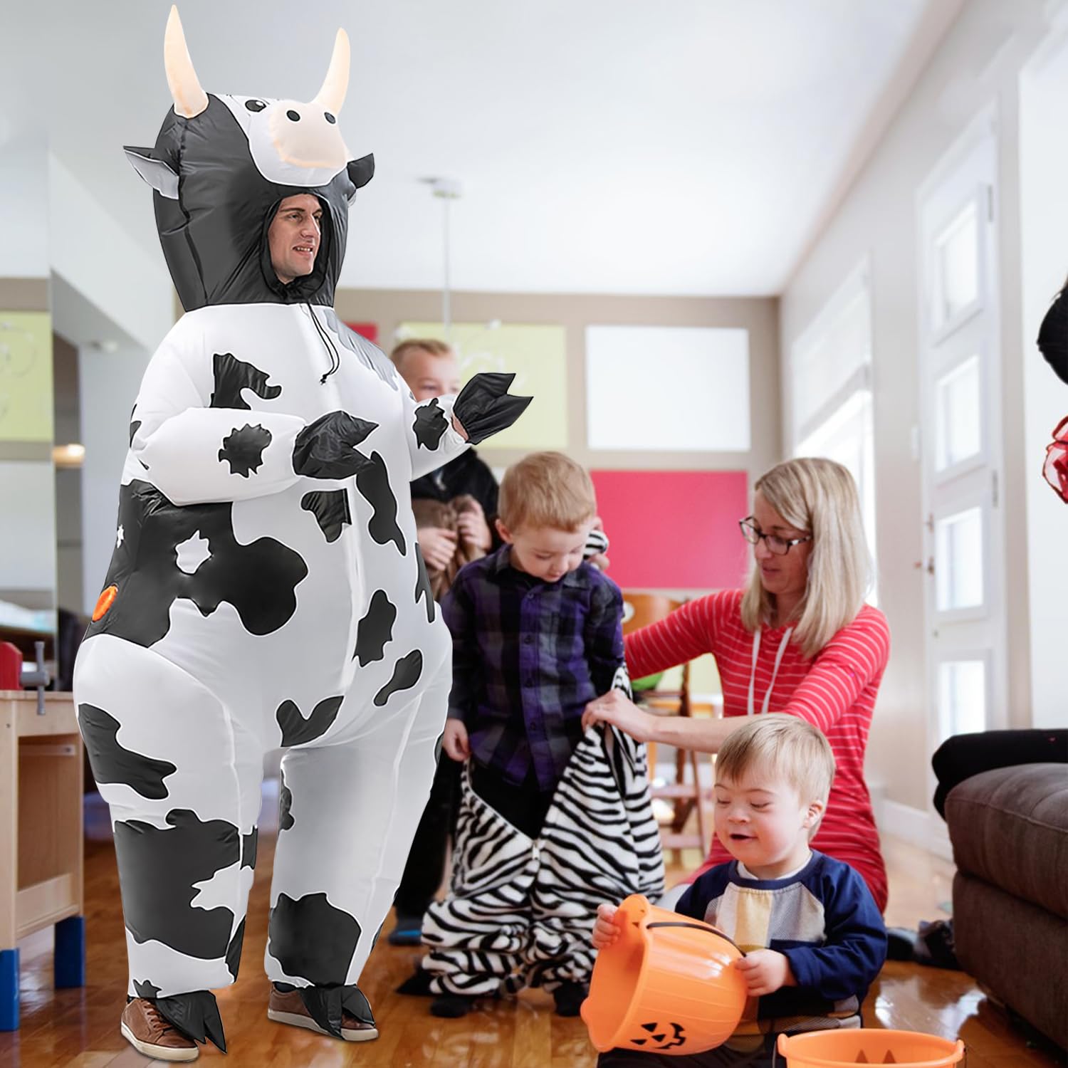 XAMOFAN Costume da Mucca di Maiale Gonfiabile Costume Costume gonfiabile Cosplay Halloween Roleplay Party Holiday per Adulti