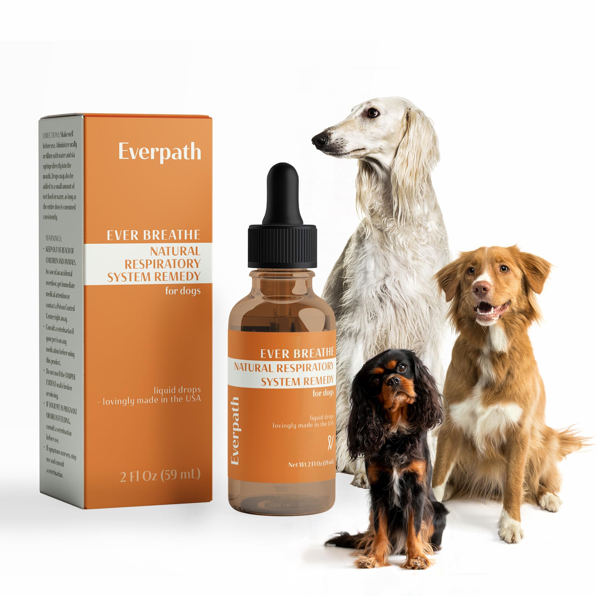 Respiratory Support for Dogs - 2 Fluid Ounces/60mls | Made in The USA, Boosts Immune Support & Healthy Breathing, Enhances Respiratory Function, Natural Solution for Pets
