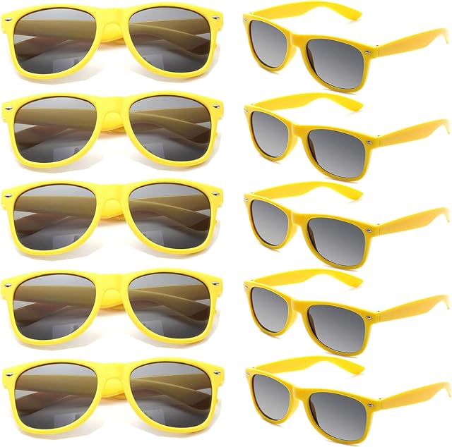 FSMILING 10 Pack 80s Party Sunglasses Bulk Adult Multipack Sunglasses Party Favors Glasses Neon Sunglasses pack