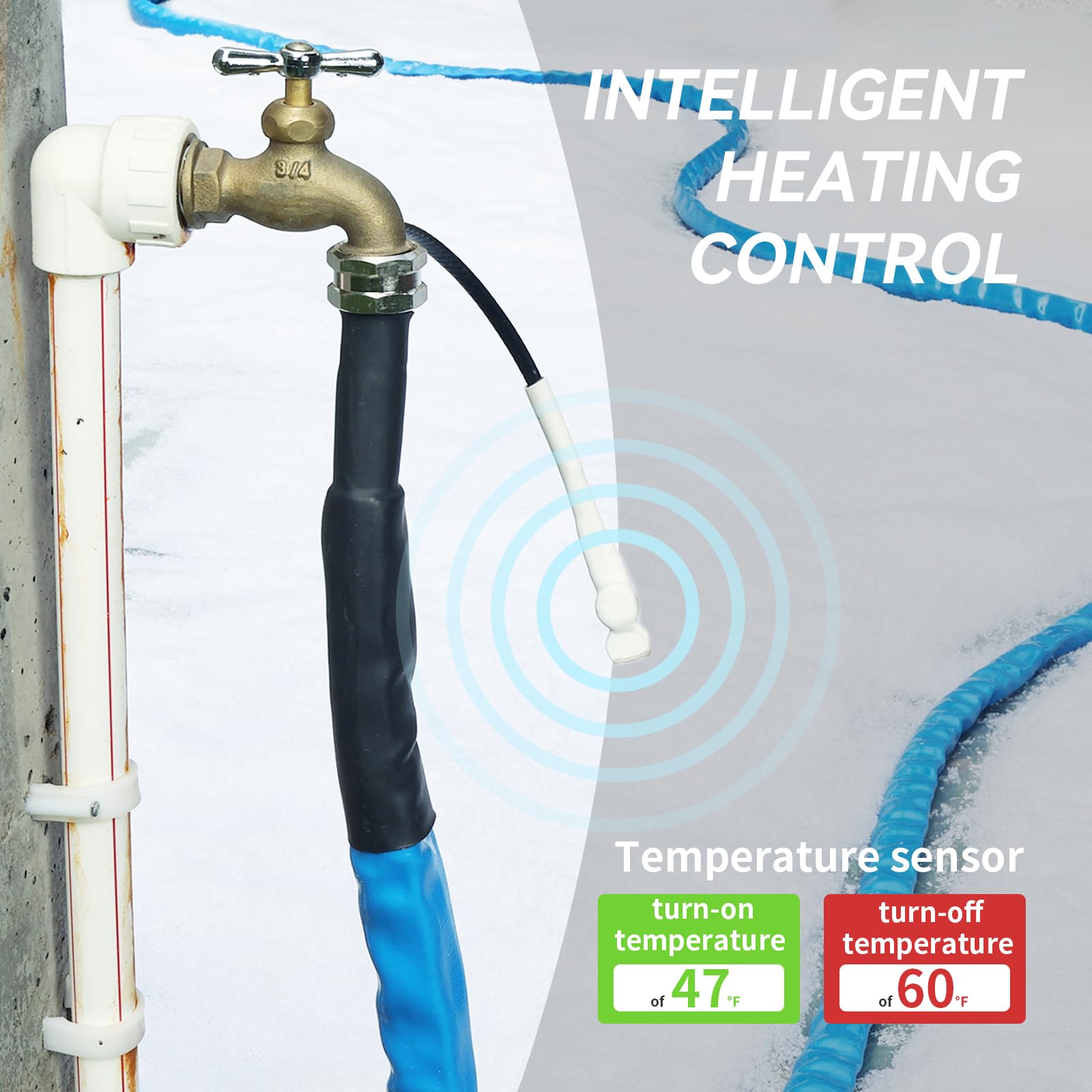 RVMATE Tubo dell'acqua riscaldato per camper 30,5 m, antigelo riscaldato con termostato a risparmio energetico, per camper, casa, giardino, accessori per camper