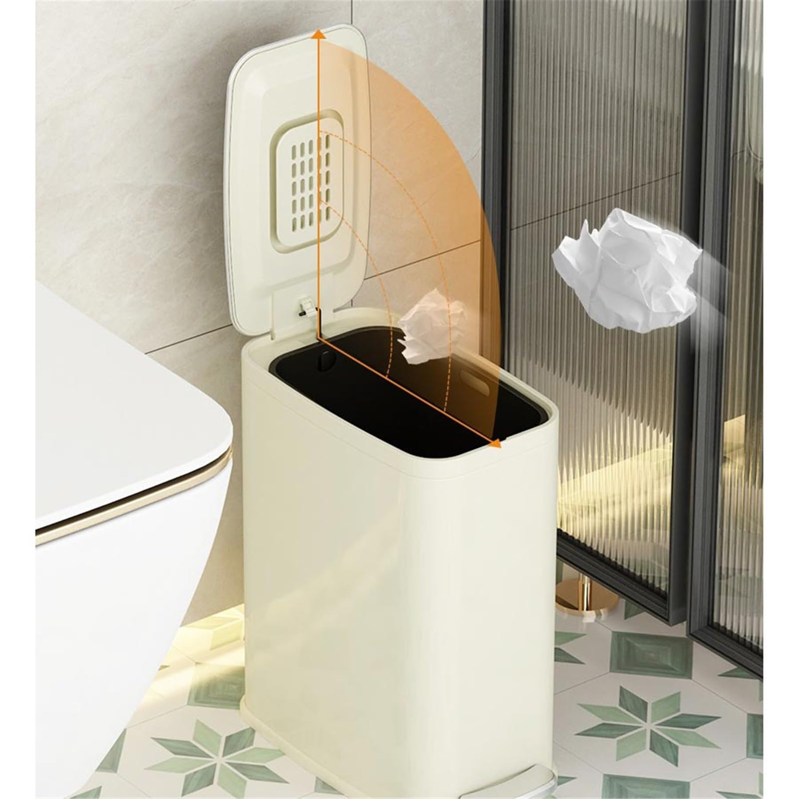 Pattumiera e pattumiera Bidone Della Spazzatura, Camera Da Letto, Ufficio, Cucina per oggiorno(Nero)