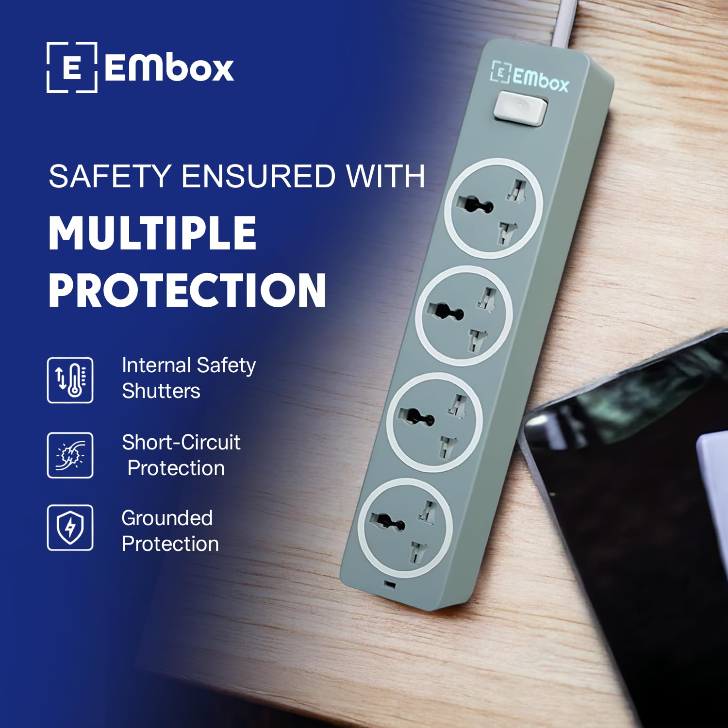 EMBOX 10A Extension Board - Master Switch & Safety -2 EMBOX 10A Extension Board - Master Switch & Safety -2