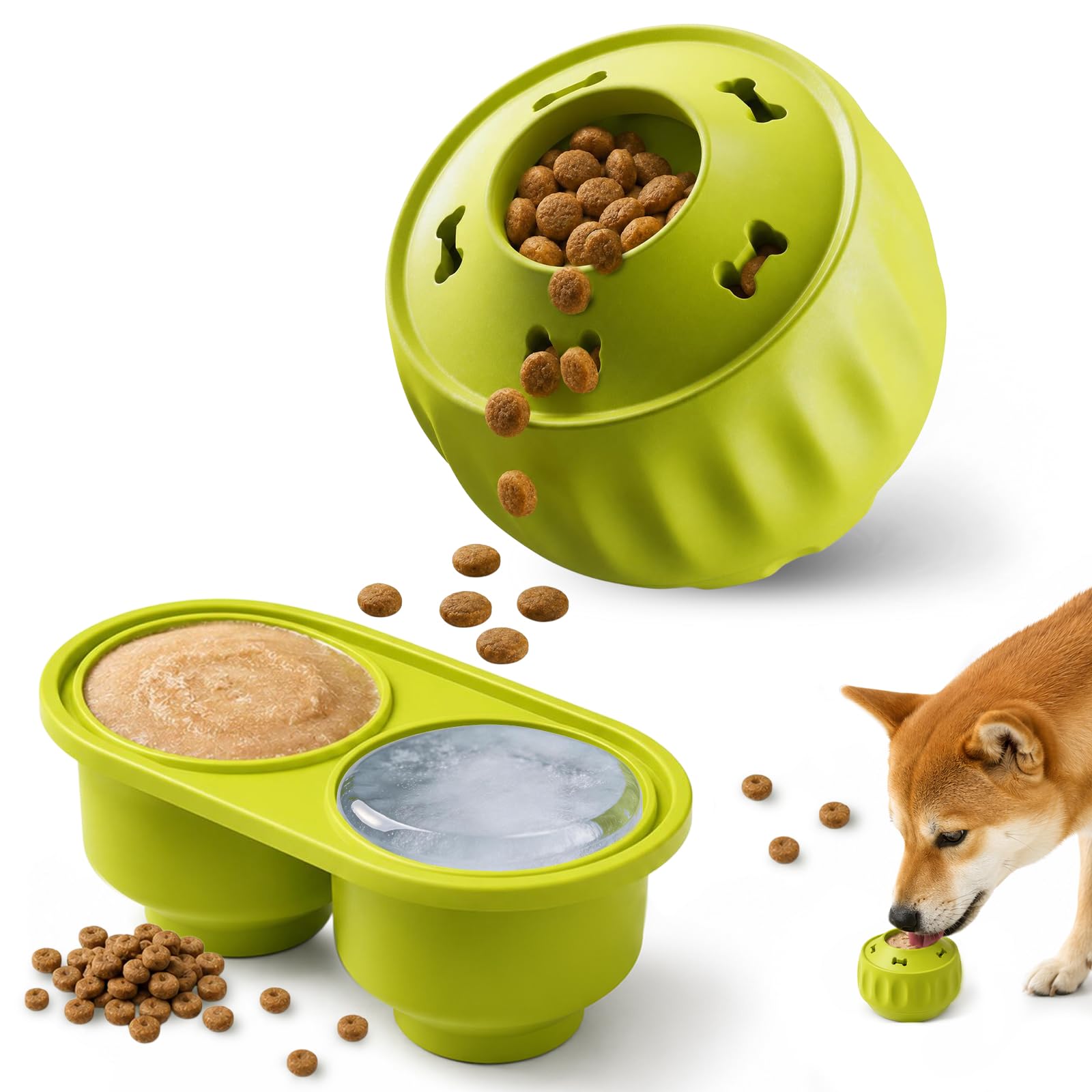 ACTOYS Bebedero Perro, Bebedero Antigoteo Perro, Comedero Antivoracidad Perro, Refrescante Perro, Juguete Interactivo, Comedero Refrescante, Fria, Cooling Bowl, para Verano (D)