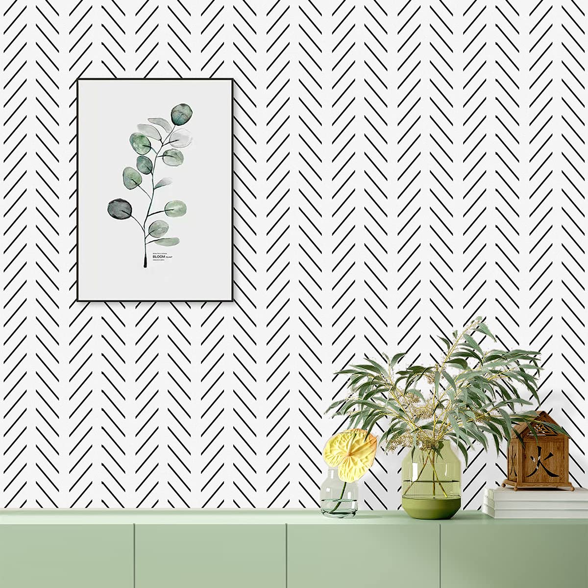 Buy Erfoni Black and White Peel and Stick Wallpaper Modern Geometric