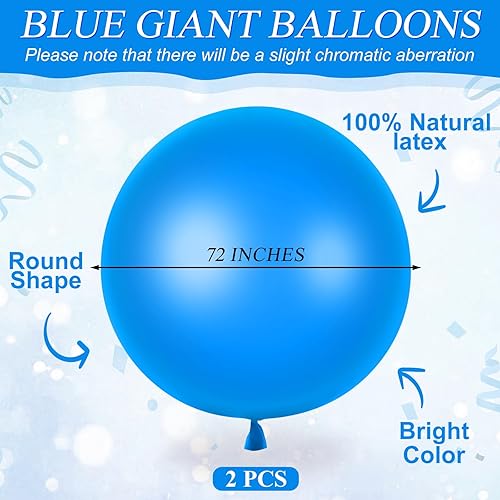 Miniatura 30 de Leitee 2 globos gigantes de 72 pulgadas, redondos, de látex, huevos humanos, gigantes, globos inflables para decoración de cumpleaños, bodas