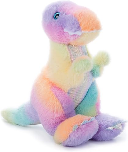 The Petting Zoo T-Rex - Peluche de dinosaurio Ombrez, dinosaurio ZOOLOGEE Rainbow T-Rex juguete de peluche de 12 pulgadas