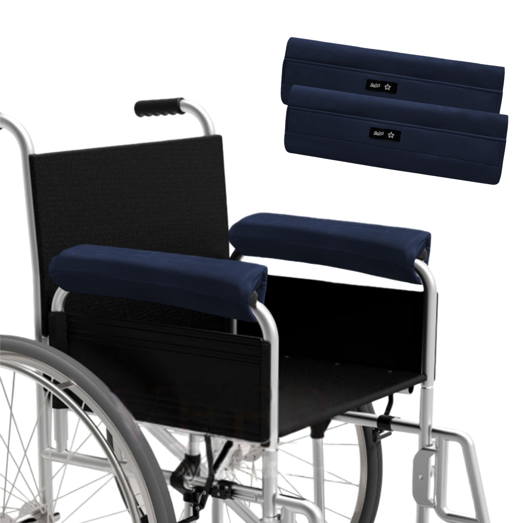 SPRING SEAON Wheelchair Armrest Covers, Soft Suede Memory Foam Pads, 1 Pair