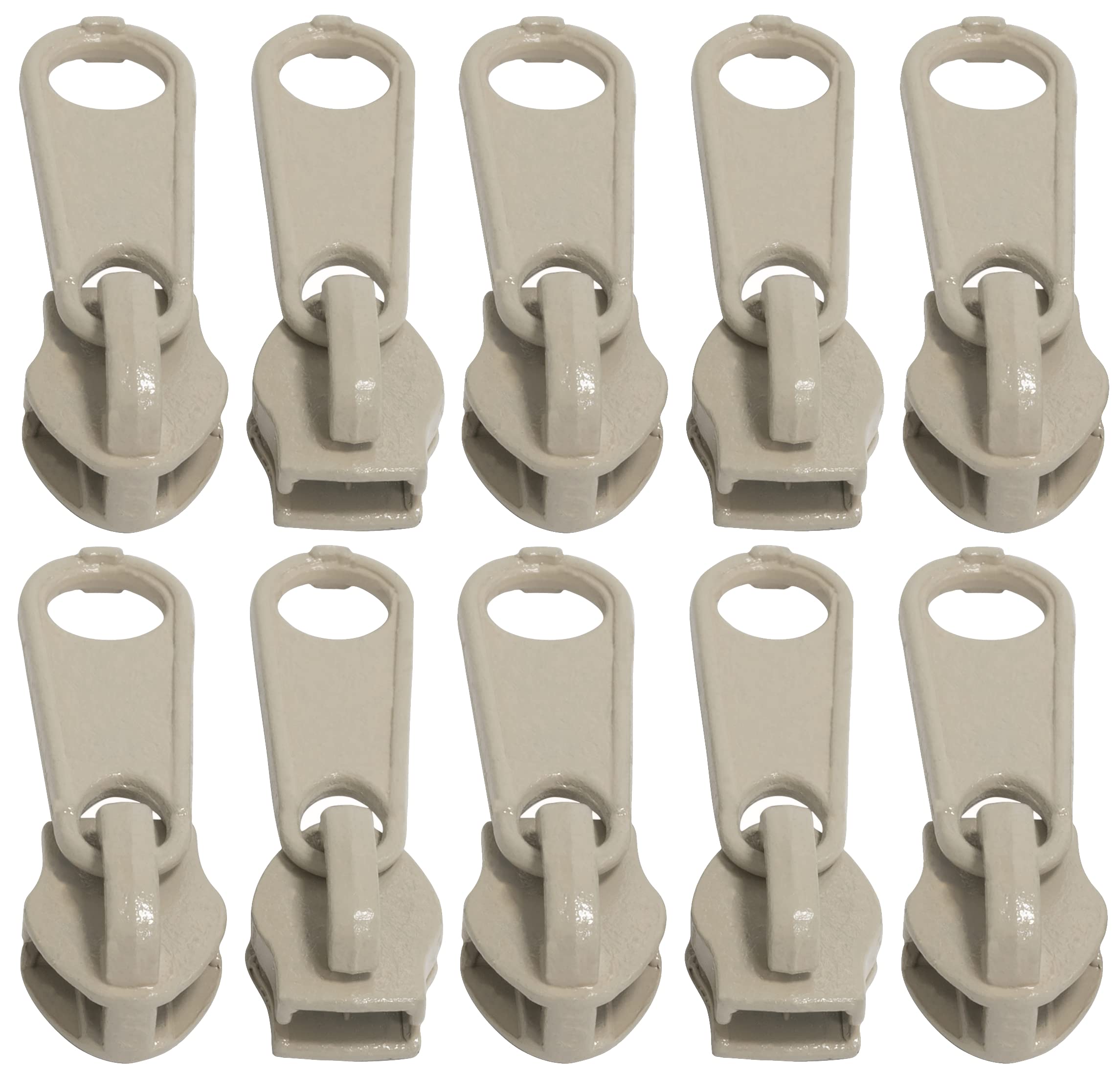 AERZETIX - C62517x5-C62623x10 - set met ritssluiting spiraal 5m nr. 3 kleur: wit 10 schuivers nr. 3 niet afsluitbaar kleur: wit - metaal - genaaid fournituren