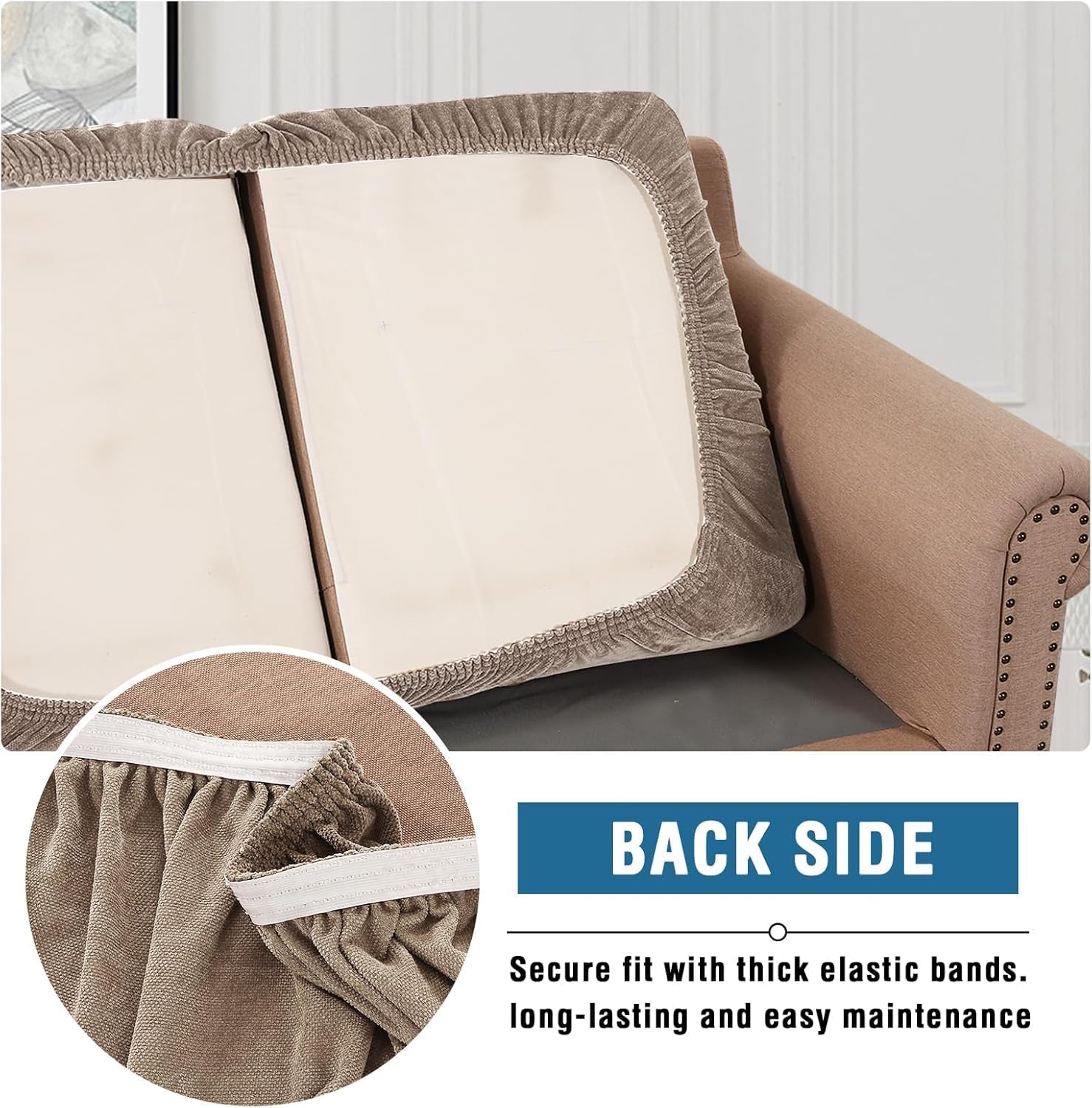 Housse De Coussin Canapé Assise Extensible 2 Place, Housse De Siège De