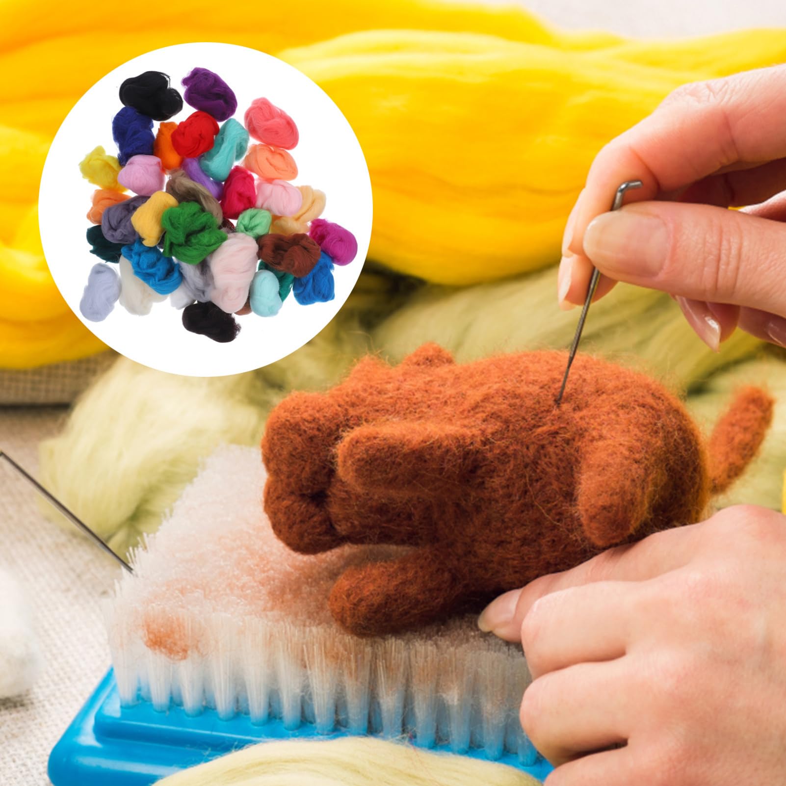 STOBOK 108stücke Teiliges Nadelfilzset Bunte Wollfilzmaterialien Für Erwachsene Für Kreative Bastelprojekte Hochwertiger Nadelfilzwerkzeuge Und Zubehör