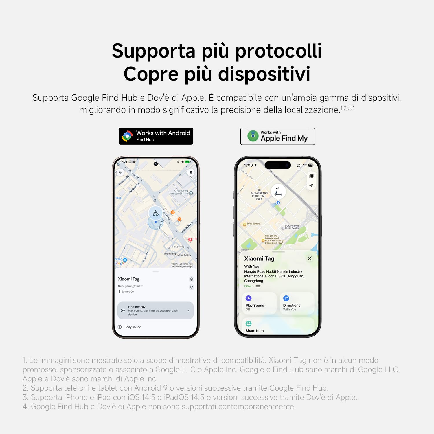 Xiaomi Smart Tag compatibile con Apple Find My e Google Android Find Hub, localizzatore, localizzatore per bagagli/borse/valigie/portafogli/animali domestici, IP67, autonomia >1 anno, confezione da 1
