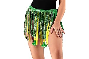 Seductive St. Patrick's Day Sequined Belly Skirt
