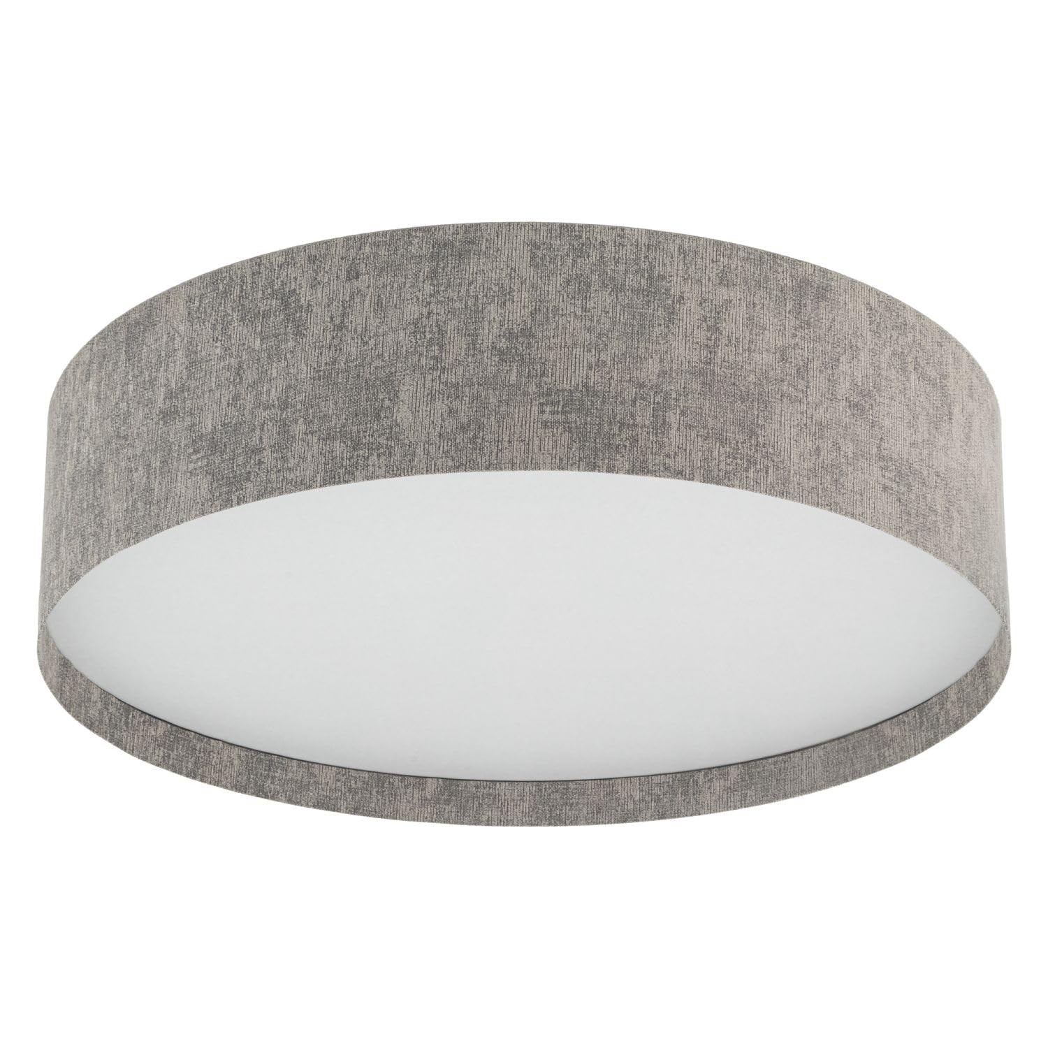 Licht-Erlebnisse Deckenleuchte Stoff Grau Modern Wohnzimmer Schlafzimmer E27 rund gemütlich B:75 cm Stofflampe Deckenlampe