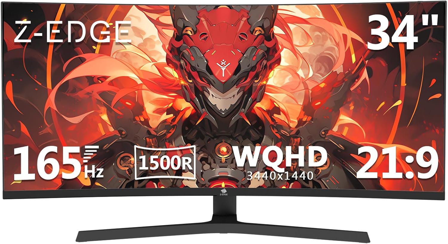 湾曲モニター34インチ3440p 165Hz HG-4K Z Z-Edge 湾曲ゲーミングモニター 165Hz ウルトラワイド 34インチ 1ms