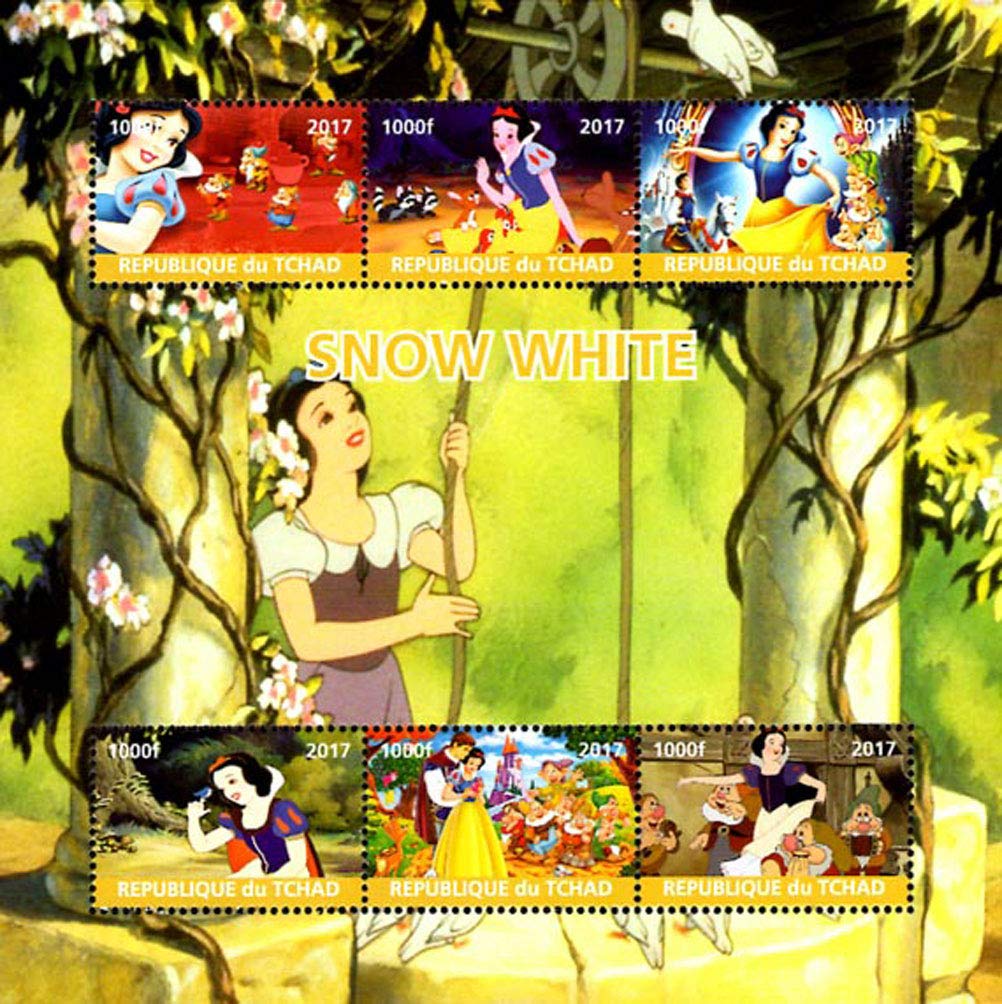 Chad 2017 Snow White Cartoons 6v Mint Thematic Stamps Africa (1 Full Sheet)