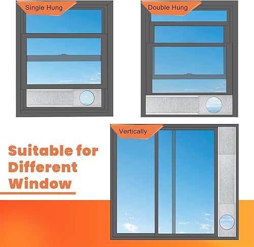 Miniatura 4 de GCGOODS Paneles de espuma aislados para aire acondicionado portátil, kit de ventilación de ventana, paneles laterales de aislamiento para ventanas