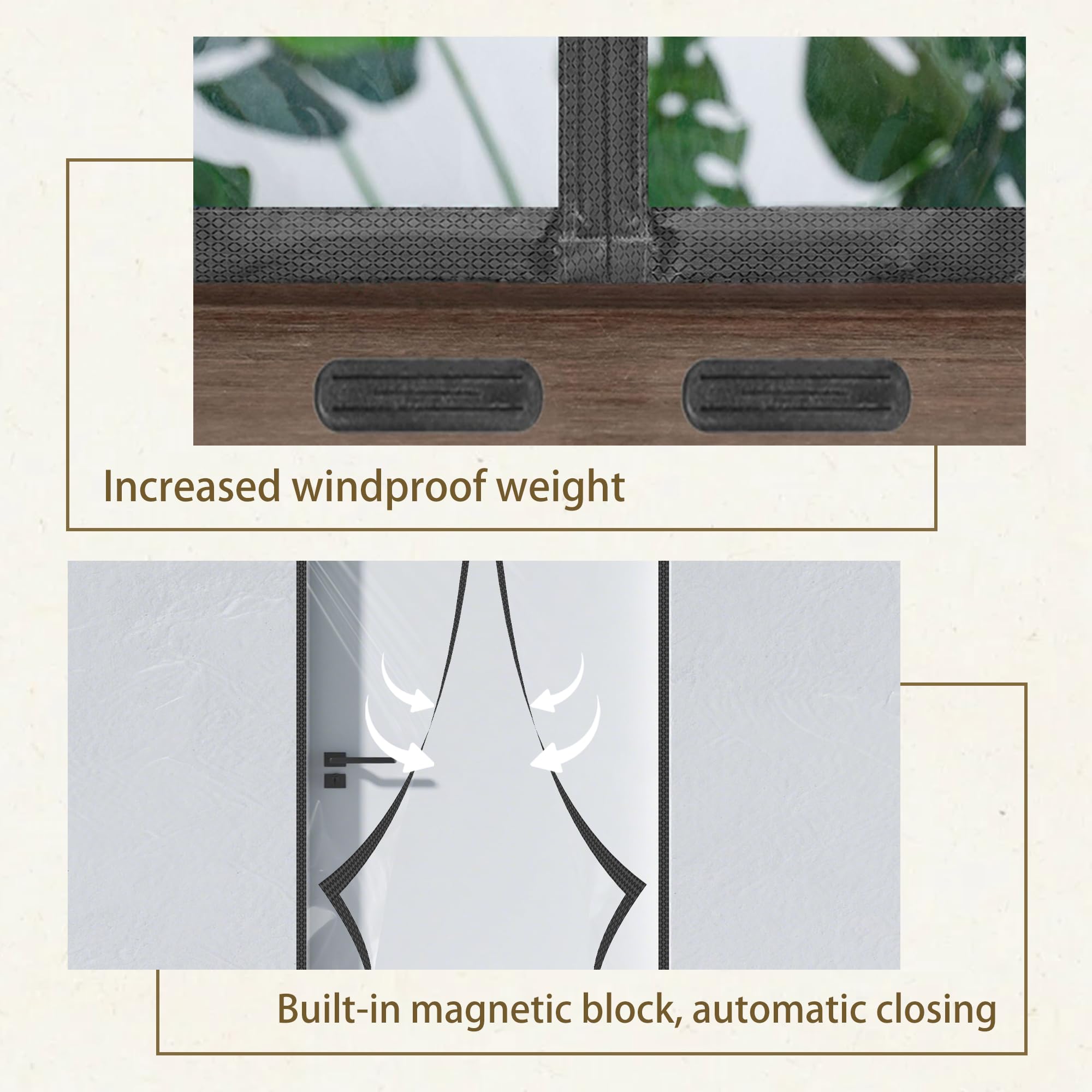 Termico Tenda Magnetica 100 x 290 cm Contro Freddo Antivento Eva Tenda Termica Trasparente Chiusura Automatica per Porte Finestra D'Ingresso Cucina Soggiorno, Nero