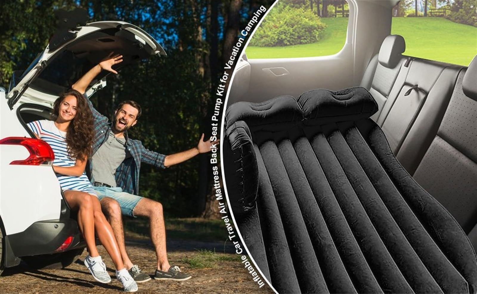 Matelas gonflables Matelas Gonflable Pour Voiture, Lit Pneumatique Universel Pour Siège Arrière SUV Avec Surface En PVC Floqué Pour Voyage En Plein Air, Camping, Lit Pneumatique