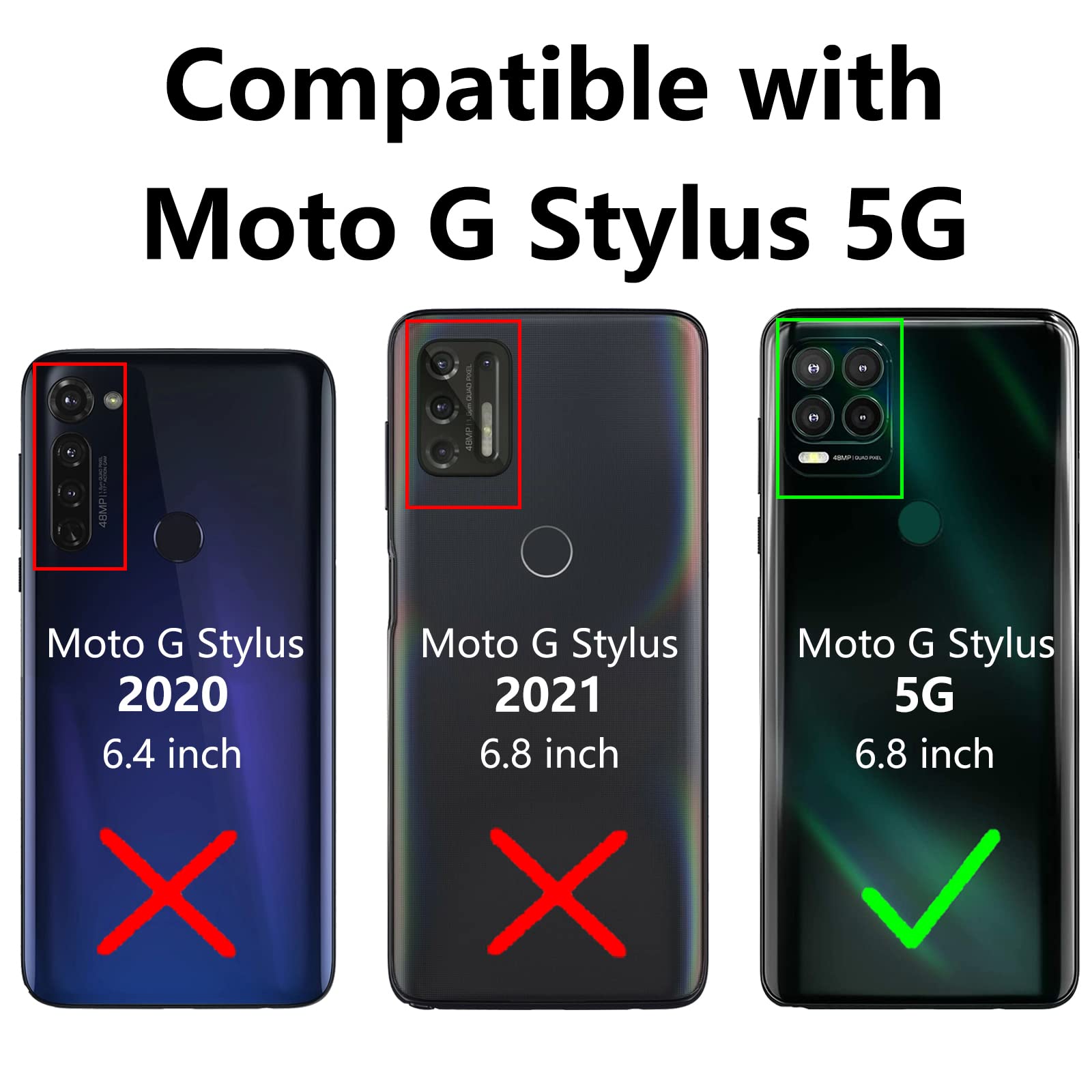 Funda para Moto G Stylus 5G, con protector de pantalla, [grado militar] 4,9 m, con función atril magnética, soporte para coche, para Motorola Moto G Stylus 5G, azul