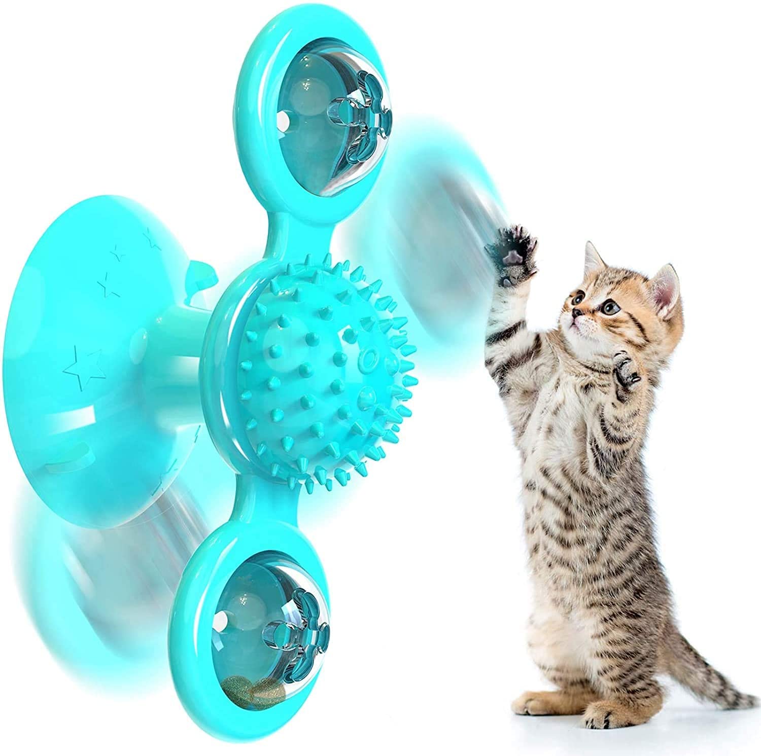 interactive cat windmill toy