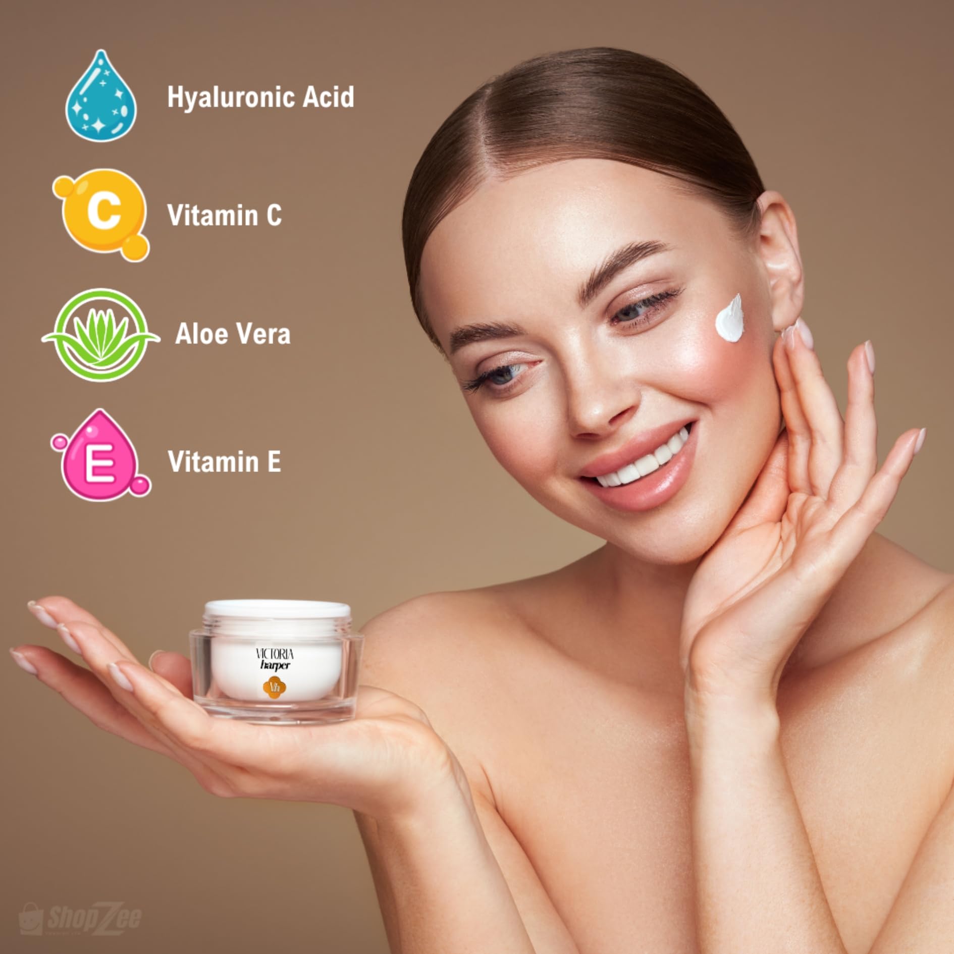 Victoria Harper Mystical Face Cream, 50ml, Skin Tightening Cream for Face with Hyaluronic Acid Vitamin C, E & Aloe Vera - Image 3