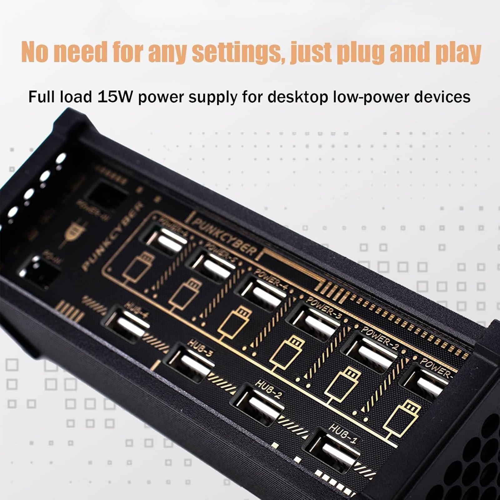 6-portowy przełącznik USB, 6 portów, rozdzielacz USB C, ozdoby biurkowe, modułowy koncentrator USB, retro pozłacany stół, do telefonów, tabletów, gadżetów