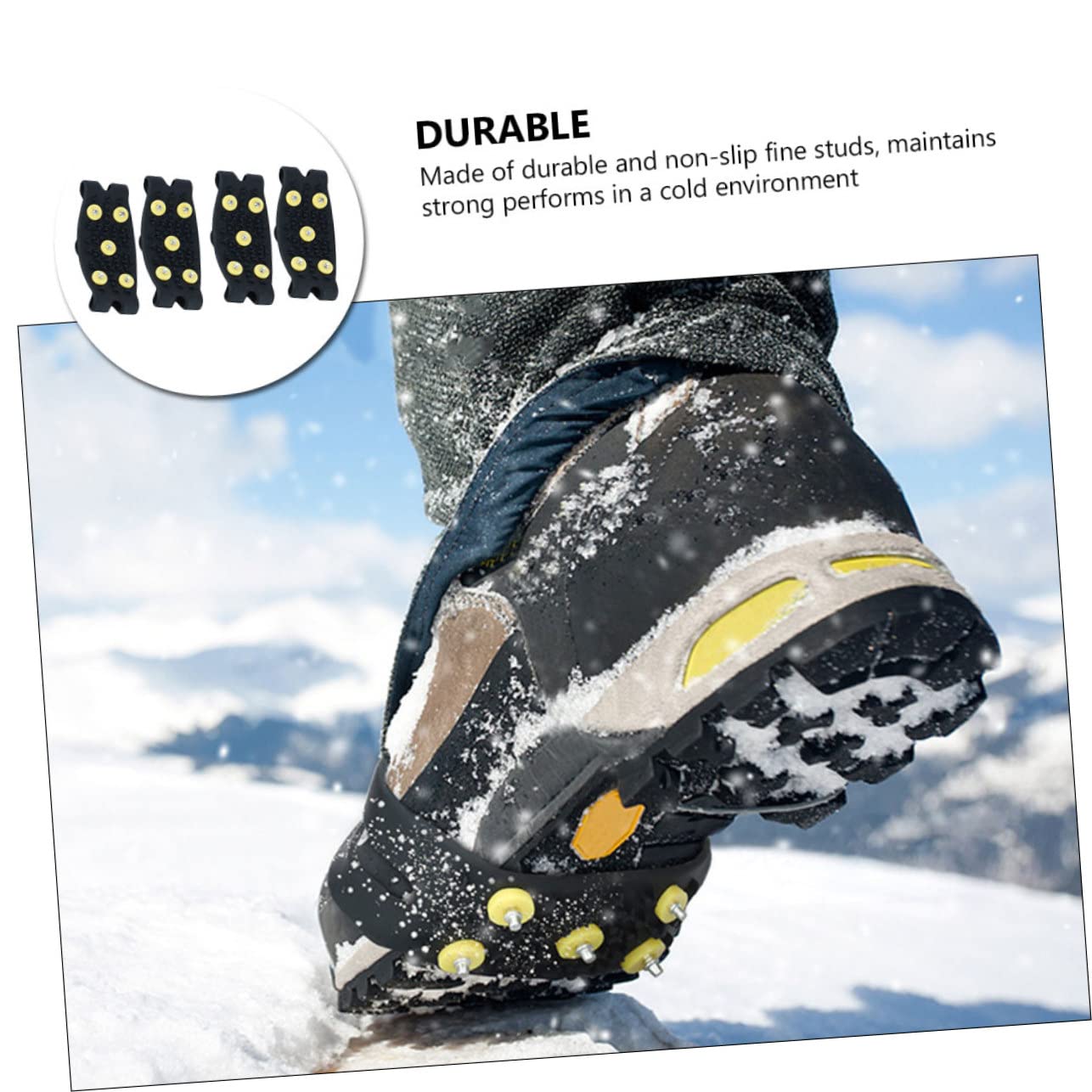 Ramponi per Scarpe Invernali, 2 Paia Tpe Neri per Ragazzo Ragazza | Trazione Antiscivolo su Ghiaccio e Superfici Scivolose, Pieghevoli, per Running e Trekking, Adatti a Scarpe e Stivali