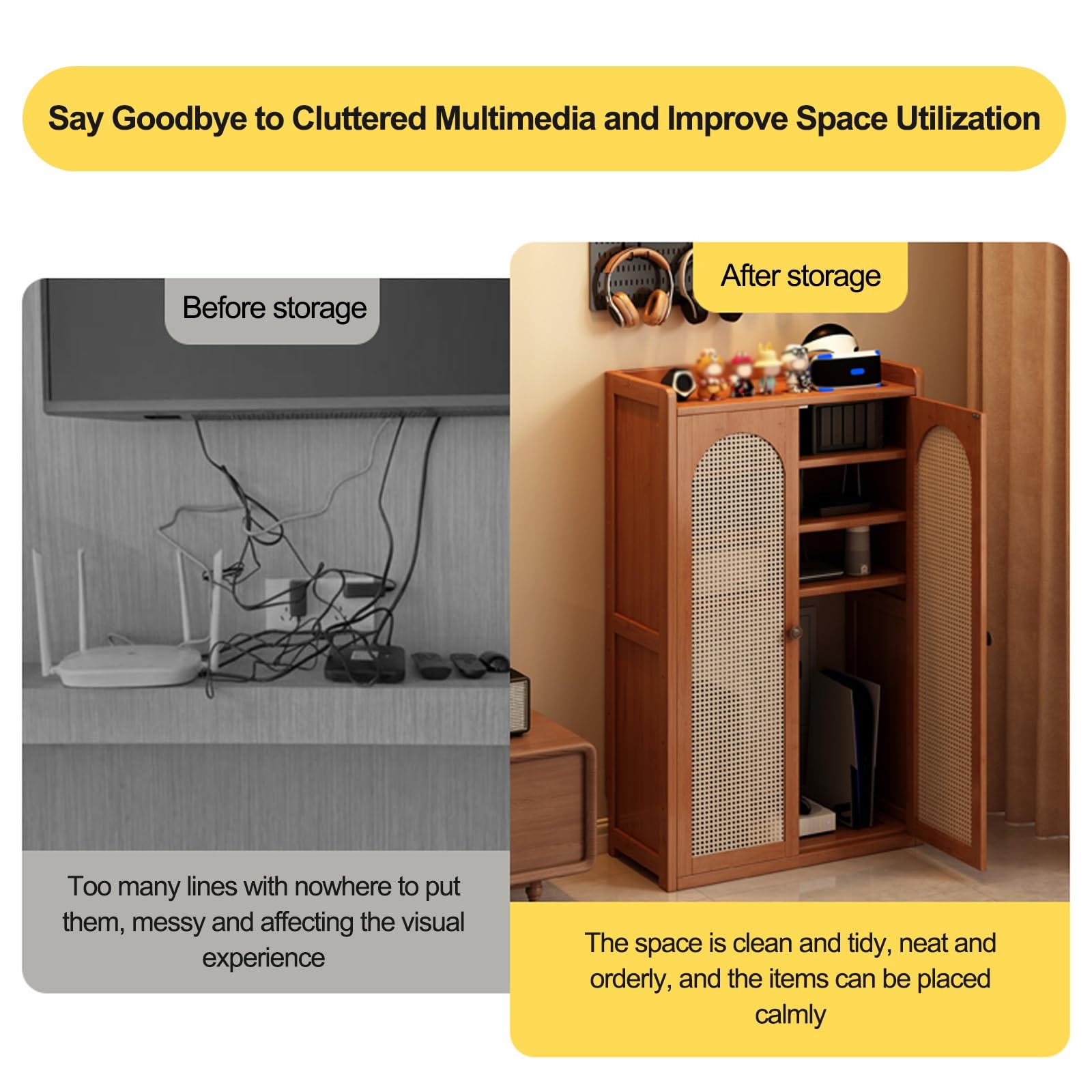 Armoire de rangement sur pied pour routeur WiFi pour la maison et le bureau