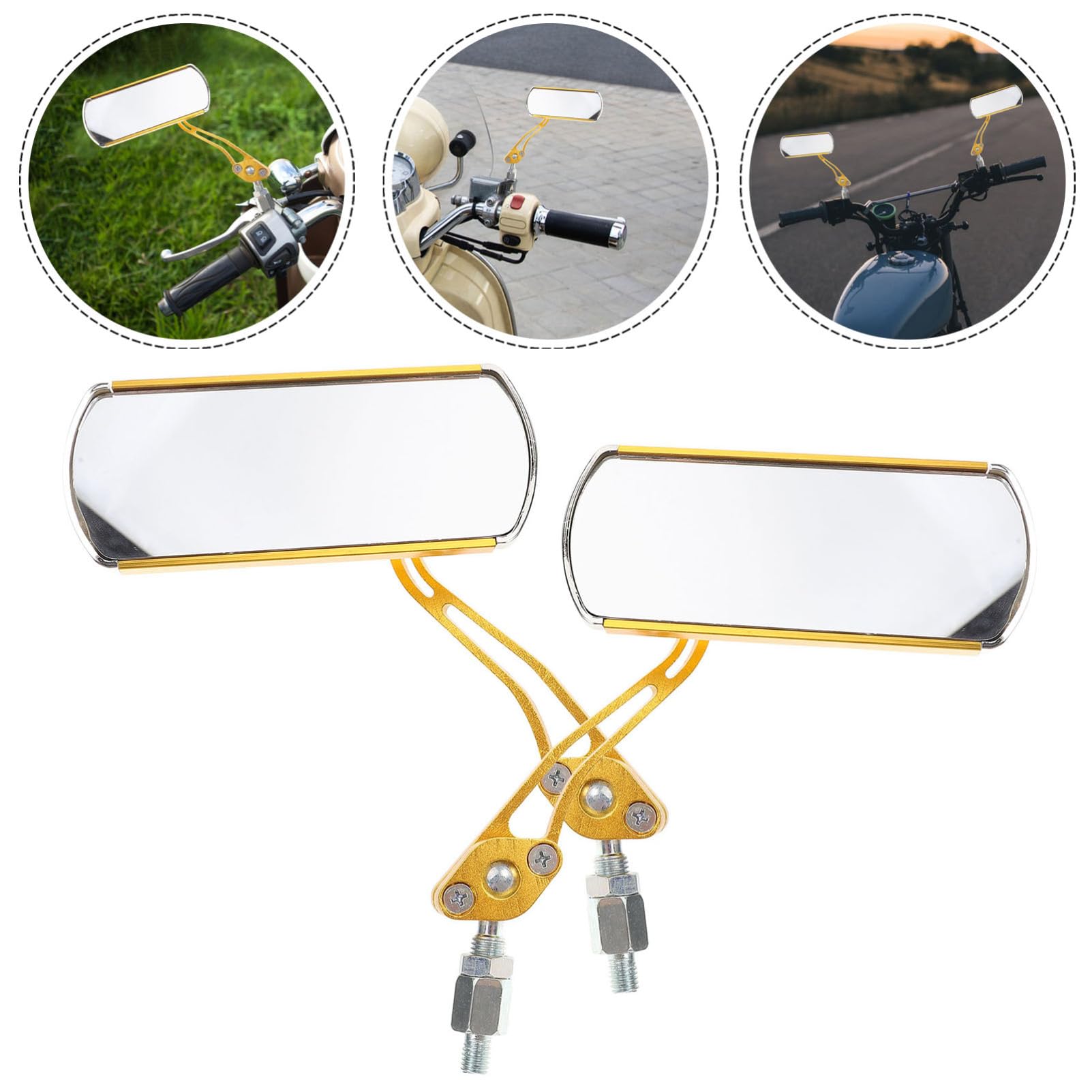 2pezzi Specchietto Retrovisore Regolabile Per Bicicletta Per Scooter Facile Installazione Angolo Di Visione Ottimale Accessorio Per Ciclisti e Appassionati Di Veicoli Elettrici