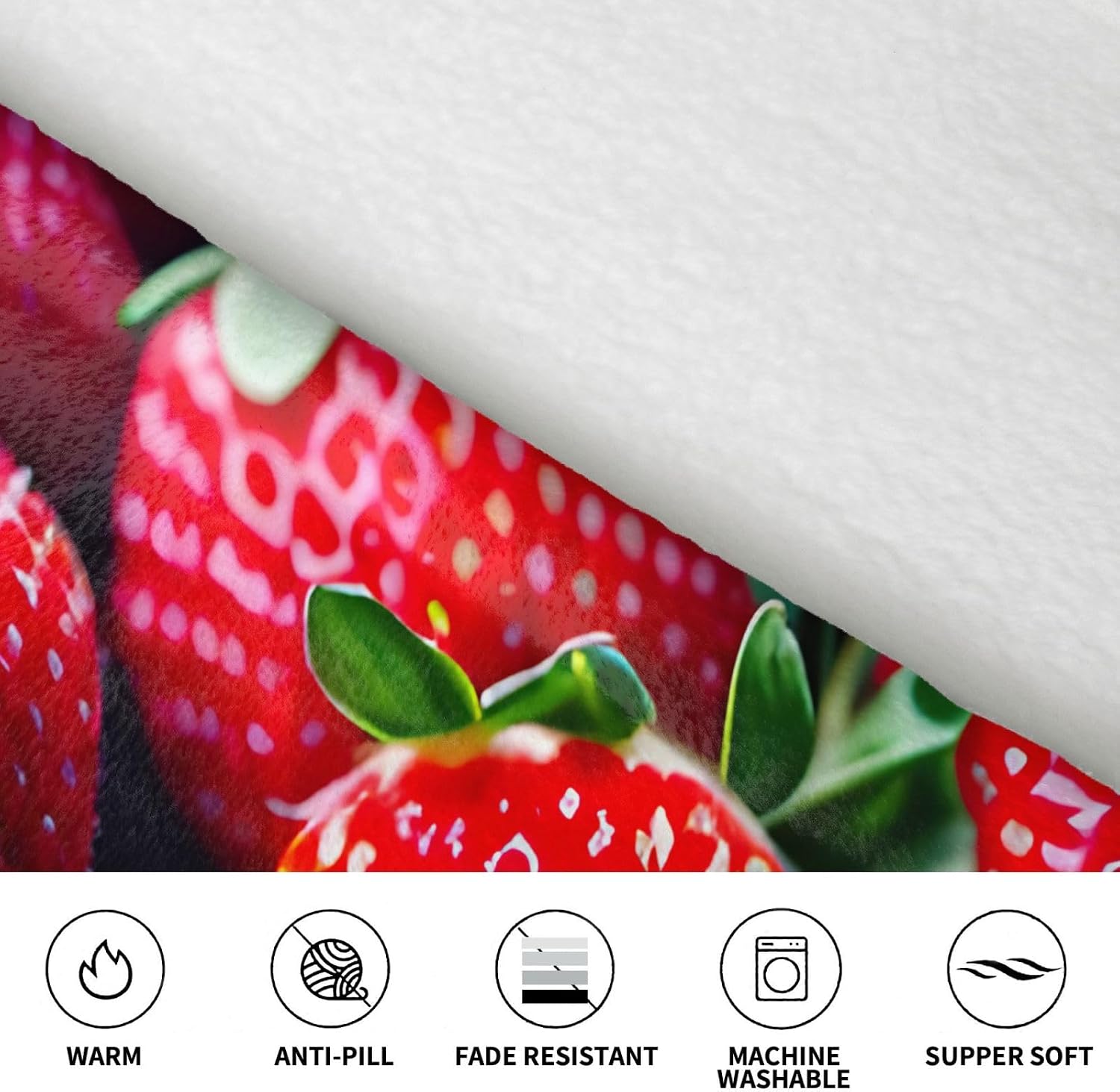 Fresh Strawberryprint Oversized Hoodie Blanket, Super Soft Warm Comfortable Hoodie, Wearable Blanket Adult
