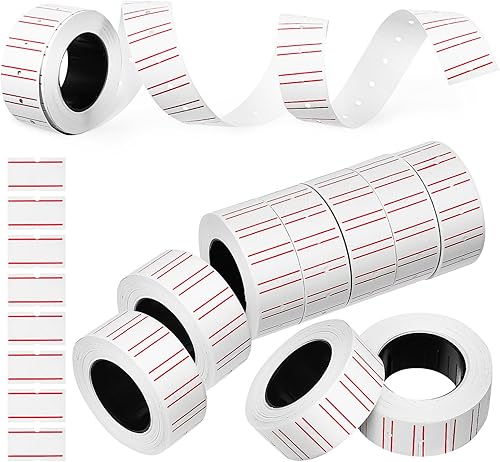 Ciieeo 1 rollo 6000 etiquetas de precio blanco precio máquina etiquetas adhesivas para etiquetas, etiquetas adhesivas para precios y fechas,