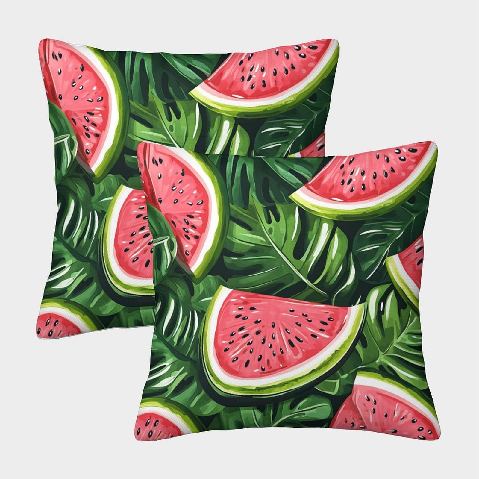 QFVANSIYO 3D Printed Watermelon Pattern Pillowcase Microfiber Bedroom Decor Fruit Pillow Cover Soft for Adults 40x40cm