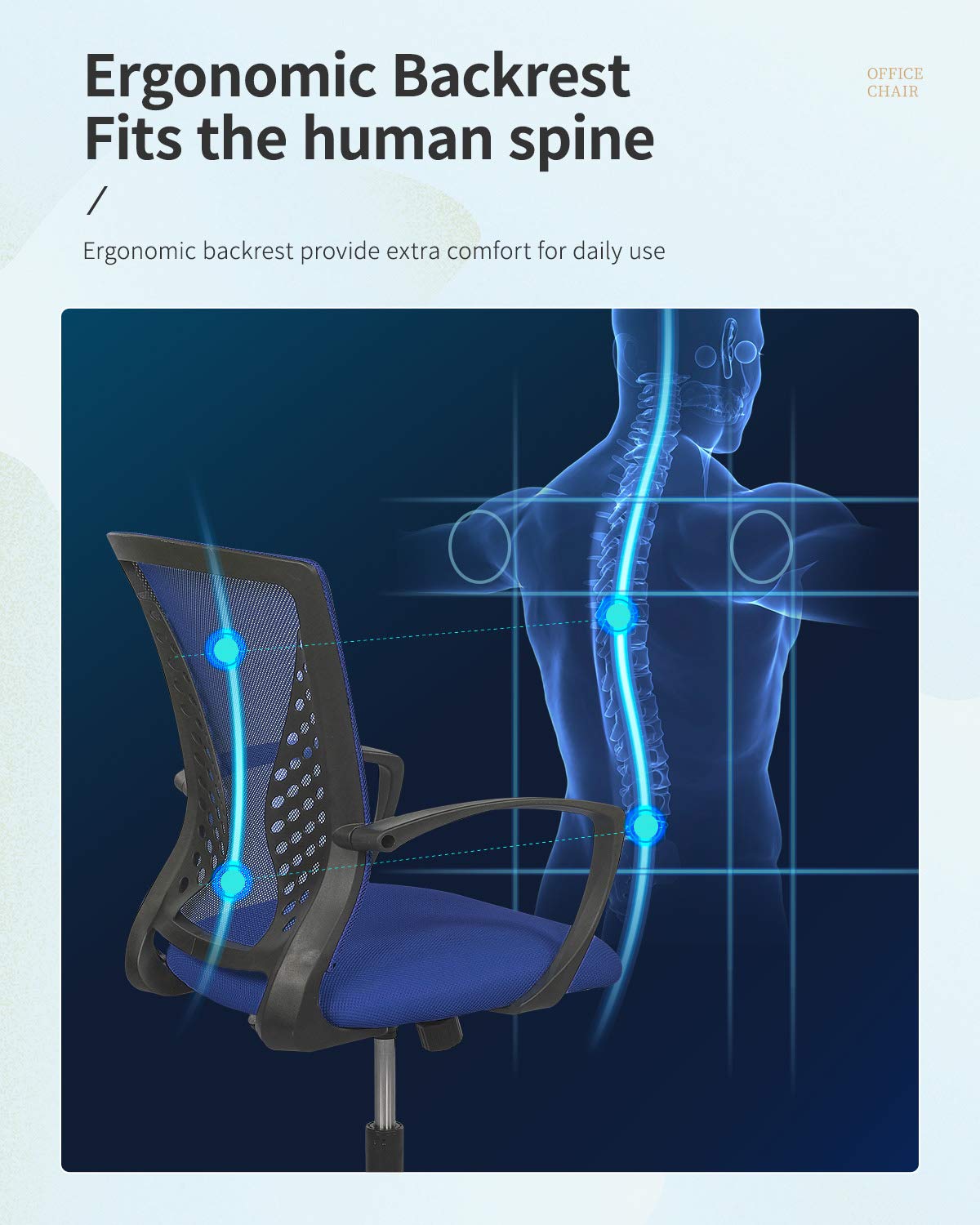 Snapklik.com : Home Office Chair Mid Back PC Swivel Lumbar Support ...