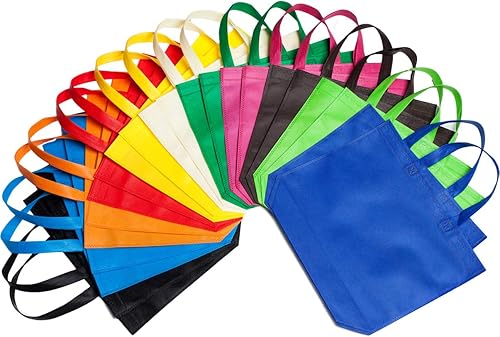 Bolsa de regalo reutilizable con asas, 22 unidades, bolsas grandes a granel, 11 colores para compras, comestibles, fiesta de cumpleaños, aperitivos,