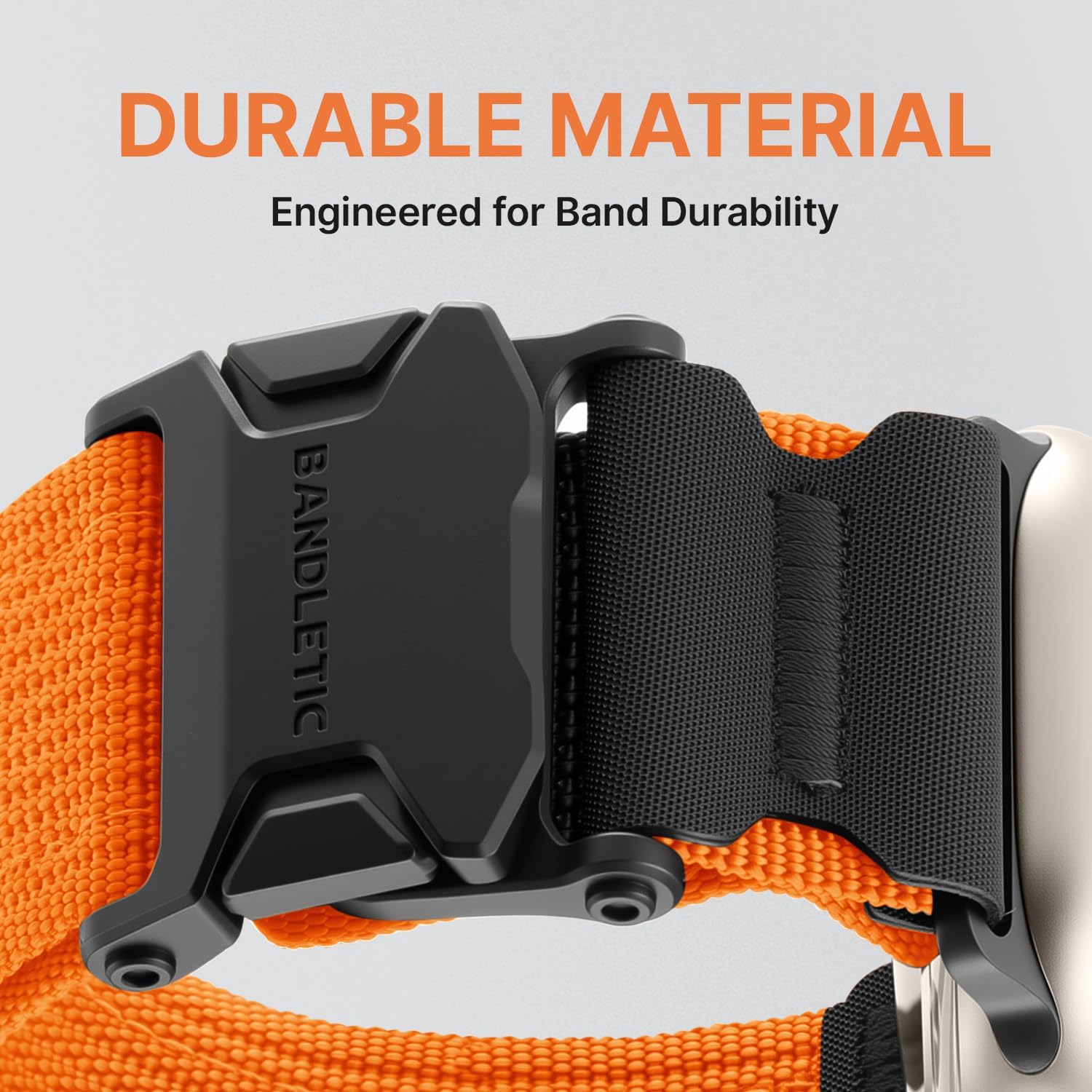 Bandletic Mag Buckle Slim Band Compatible with Apple Watch Ultra Band, Wide Tactical Military Nylon Rugged Soft Bands for iWatch 49mm(Ultra2),46mm(Series 10),45mm(9/8/7),44mm(SE2/SE/6/5/4),42mm(3/2/1) - Image 4