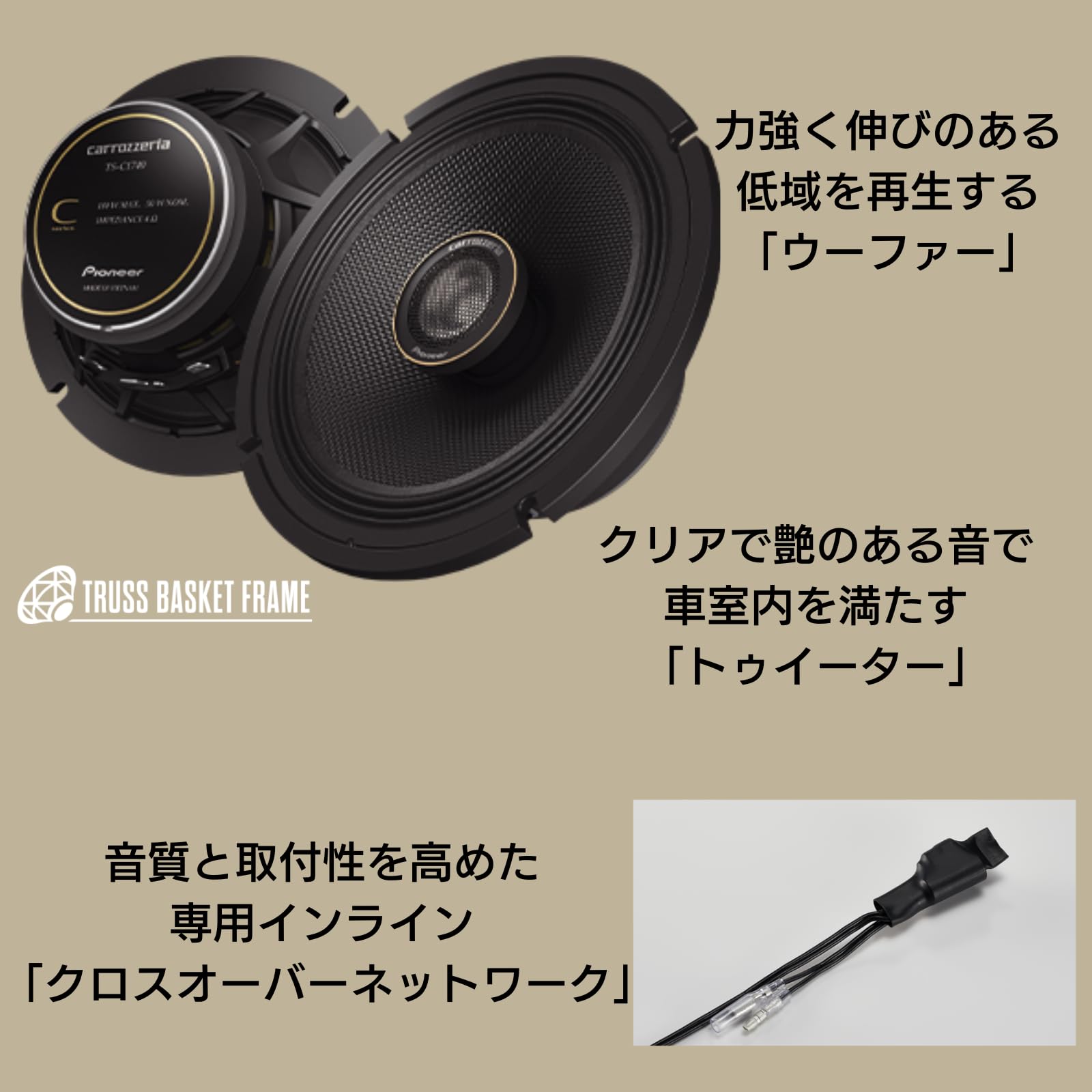 Amazon.co.jp: Pioneer スピーカー TS-C1740 17cm カスタムフィット 