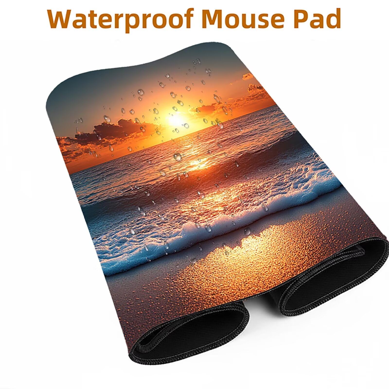 Podkładka pod mysz plażowa XXL, 600 x 1400 x 3 mm, wodoodporna, podkładka pod mysz dla graczy, poprawia dokładność i prędkość, akcesoria do gier, laptop, biuro, prezent dla mężczyzn, FSBD-3927