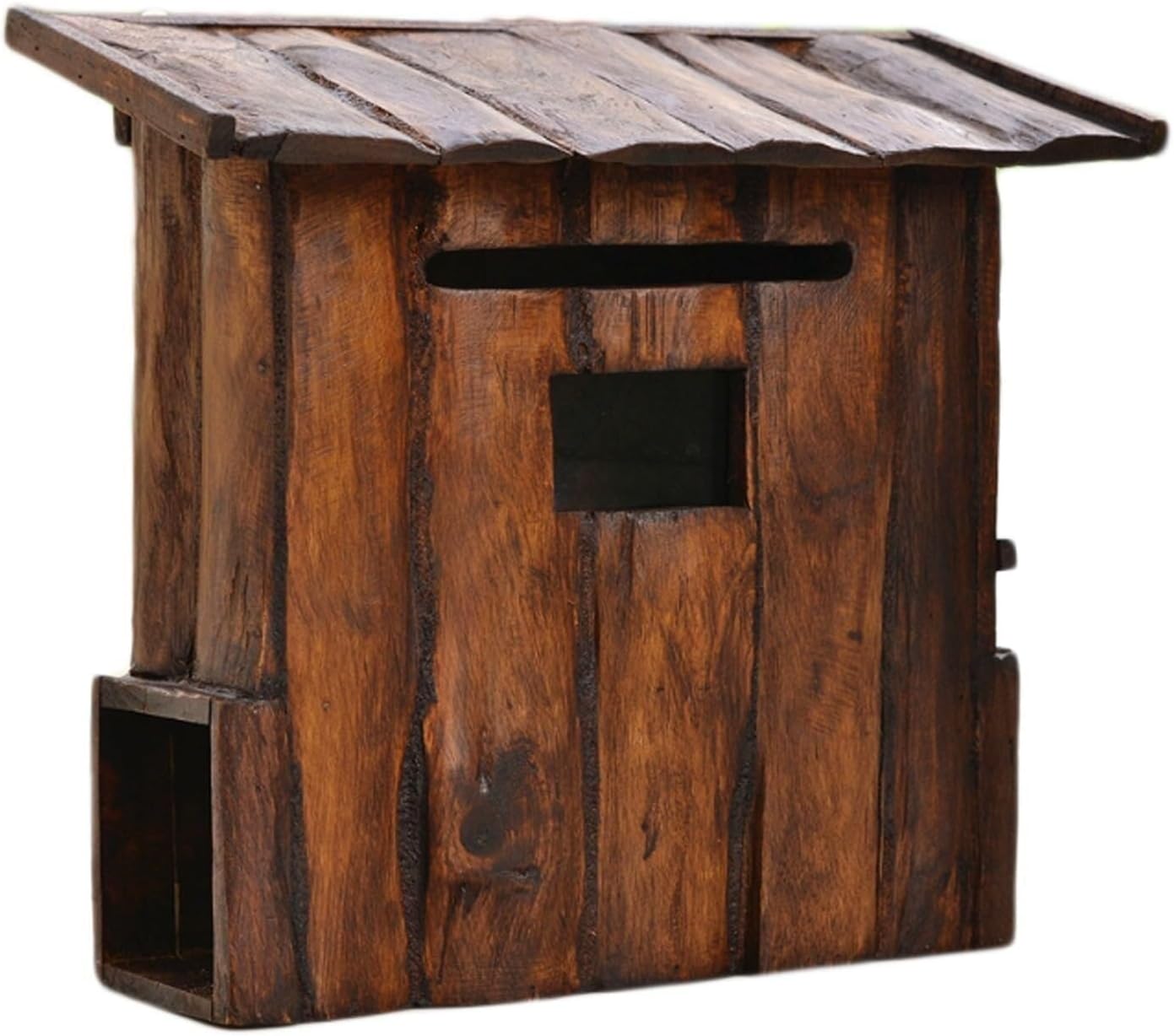 Wall Mount Mailboxes Wooden Mailbox Rustic Vintage Post Box Creative Drop Box for House Outside Suggestion Box Letter Box