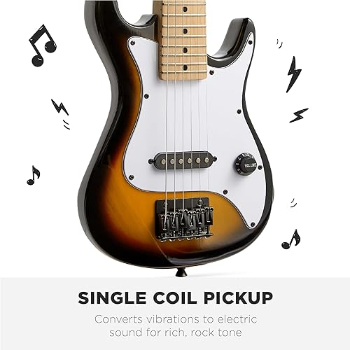 Vista 26 de Best Choice Products Kit de inicio de guitarra eléctrica para niños de 30 pulgadas con amplificador de 5 W, correa, bolsa de concierto, cuerdas