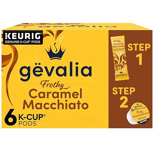 Gevalia Caramel Macchiato Espresso K-Cup Cápsulas de café y paquetes de espuma (6 cápsulas y paquetes de espuma)